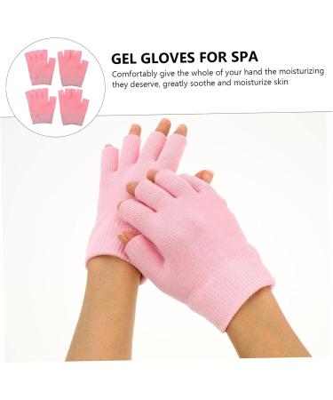 HAPINARY 2 Pairs Gel Gloves Half Finger Gloves Fingerless Moisturizing Gloves for Dry Hands Skin Care Gloves Comfortable Gloves Cotton Moisturising Gloves at Night Lotion Miss Dipping Pink - Buy Online on SooperMarket.com