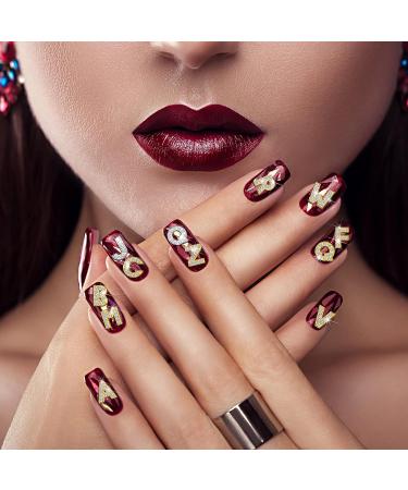 52 Pieces Delicate Style Alphabet Nail Stud Stickers - Rhinestone Letter Charms for Women and Girls Nail Decoration - English Nail Accessories Salon - Buy Online on SooperMarket.com