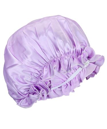 Samtree Women's Silk Sleep Hat - Elastic Lined Satin Nightcap Head Cover (Purple) | Hair Beauty Bonnet - Buy Online on SooperMarket.com