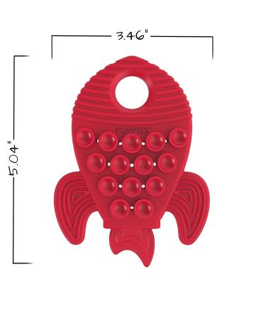 POPPIES Smiley The Star and RED The Rocket Bundle - Silicone Sensory Toy for Infants - BPA-Free Teether and Bath Toy with Suction Cups and Textures - Buy Online on SooperMarket.com