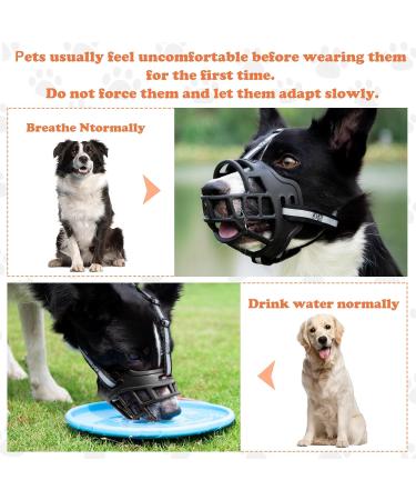 Breathable Basket Muzzle for Large Dogs | Adjustable Comfortable & Secure | Prevent Barks Biting & Chewing (35-39 cm Up to 60 lbs) - Buy Online on SooperMarket.com