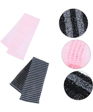 Silicone Body Brush Bath Towel Set - 2Pcs Pull Back Strip Scrubber for Adults | 100x25cm - Buy Online on SooperMarket.com