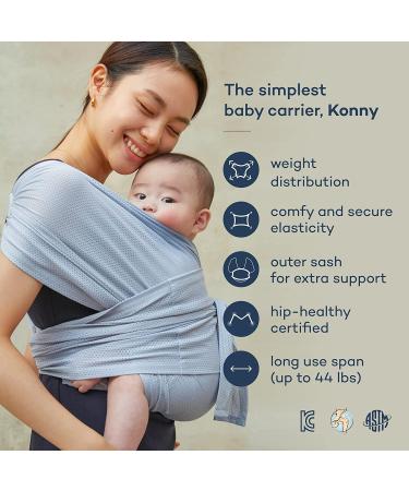 Konny Baby Carrier Original AirMesh - Custom Fit Carrier Hassle-Free Easy to Wear Infant Sling Wrap Perfect for Newborn Babies up to 44 lbs Toddlers (Mint S) S 02AirMesh-Mint - Buy Online on SooperMarket.com