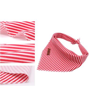 Buy Lionet Paws Red & White Striped Dog Bandana - Triangle Scarf for Stylish Pets - International Shipping Available - Buy Online on SooperMarket.com