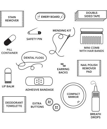 Pinch Provisions Metallic Minimergency Kit - 17 Travel-Sized Cosmetic Essentials | Perfect Emergency Beauty Accessories & Gifts in Silver - Buy Online on SooperMarket.com