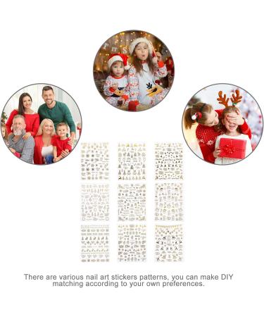Minkissy Santa Stickers 9 Sheets Christmas Nail Stickers 3D Golden Nail Art Self-adhesive Stickers Decals Tips Wraps for Women Girls Christmas Hoilday Nail Decor (Random) Glitter Stickers - Buy Online on SooperMarket.com