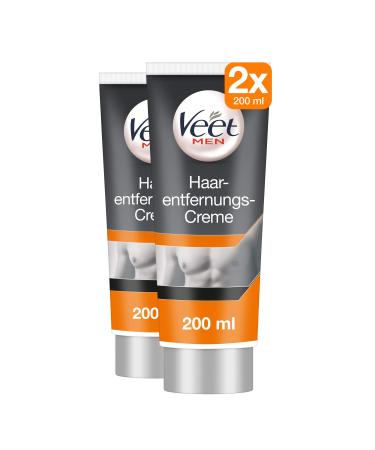 Veet depilation cream 2 Pack for men for fast and effective hair removal in just 5-10 minutes veet men hair removal cream 2x200ml