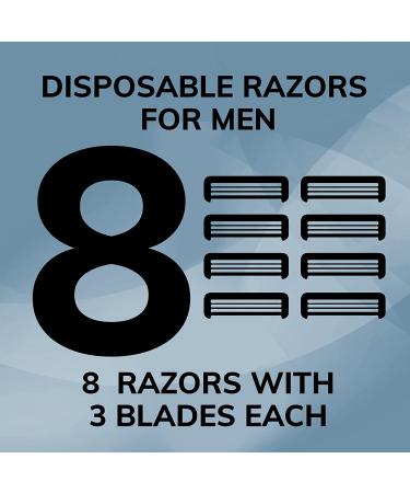 BIC Flex 3 Titanium Men's Disposable Razors - 8 Piece Kit for Face and Body Shaving - Buy Online on SooperMarket.com