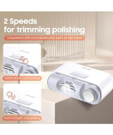 Electric Nail Clipper Nail Trimmer Nail Polisher 2 in-1 Automatic Nail Clipper 2 Speed Fingernail Clippers Nail File with Light Women Manicure Set Nail Clippers for Baby Kids Seniors Weak Hands 0308nc02 - Buy Online on SooperMarket.com
