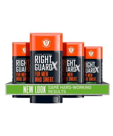 Right Guard Xtreme Defense Antiperspirant Deodorant Invisible Solid Stick, Fresh Blast, 2.6 Ounce , 4 Count (Pack of 1)