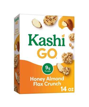 Kashi GO Breakfast Cereal, Vegetarian Protein, Fiber Cereal, Honey Almond Flax Crunch, 14oz Box (1 Box)