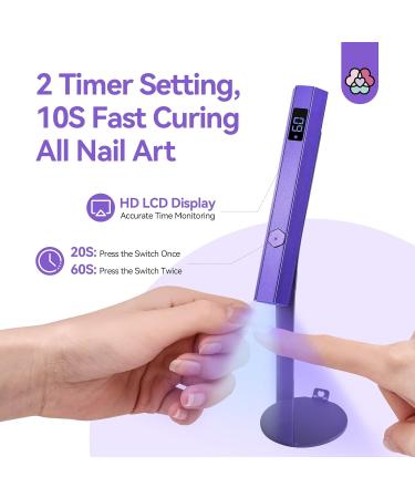 SAVILAND Handheld Magnetic UV Light for Nails - 2-in-1 Fast Curing Portable Nail Dryer & Stamper with LCD Display - Wireless Mini Gel Lamp for Gel Nails - Buy Online on SooperMarket.com