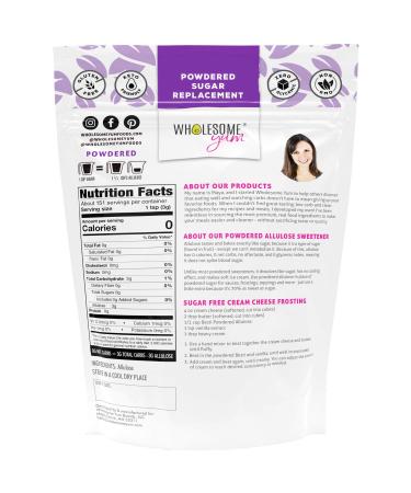 Wholesome Yum Besti Keto Powdered Allulose Sweetener - 16 oz - Non GMO Zero Carb Confectioner's Sugar Substitute - Buy Online on SooperMarket.com