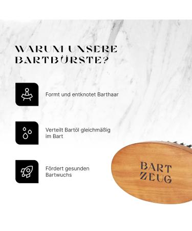 Barteitzeug Bartbrush - Gro (9.5 x 5cm) | Wild Boar Bristles & Pear Tree Wood | Daily Beard Care for Soft Smooth Beards - Buy Online on SooperMarket.com