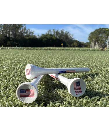 American Flag Wood Golf Tees - 2 3/4 inch - 100 Pack - USA Golf Tees - Red White and Blue - Custom Design - Buy Online on SooperMarket.com