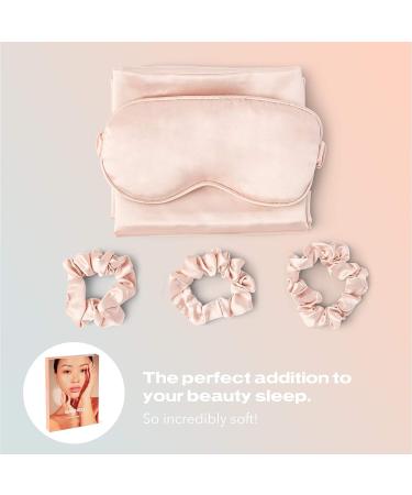 SACHEU Silky Sleep Set - Vegan Silk Pillowcase Set with Scrunchies and Eye Mask - Pink - Buy Online on SooperMarket.com