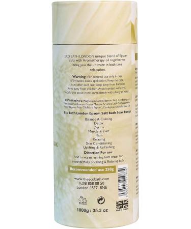 Eco Bath London Muscle and Joint Epsom Salt Bath Soak 1KG Tube with Essential Oils - Magnesium Muscle Soak for Post-Workout Recovery - 1kg - Buy Online on SooperMarket.com