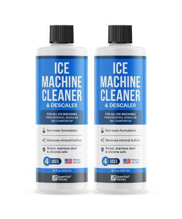 2-Pack Ice Machine Cleaner and Descaler 16 fl oz Nickel Safe Descaler | Ice Maker Cleaner Compatible with All Major Brands (Scotsman, KitchenAid, Affresh, Opal, Manitowoc) - Made in USA Clear