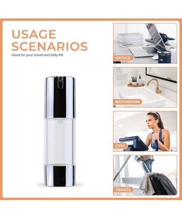 Longway Silver Airless Cosmetic Cream Pump Bottle Travel Size 1oz/30ml (Pack of 6) - Refillable Containers - Buy Online on SooperMarket.com
