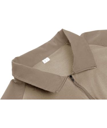 Magcomsen Men's Tactical Short Arm Shirt - Quick Dry Military Combat Polo with 1/4 Zipper & Pockets - Khaki XXL - Buy Online on SooperMarket.com