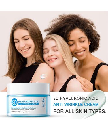 8D Hyaluronic Acid Moisturizer - Anti-Wrinkle Cream for Firming & Hydration - Long-Lasting Face Moisturizer for Men & Women - Buy Online on SooperMarket.com