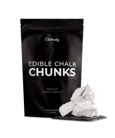 Chalkovsky Edible Chalk Chunks - Natural Chalk for Eating - Crunchy Belgorod Chalk Chunks - Russian Organic Chalk for Bone Strength - Zero Additives, No Impurities - White 7oz (200g)