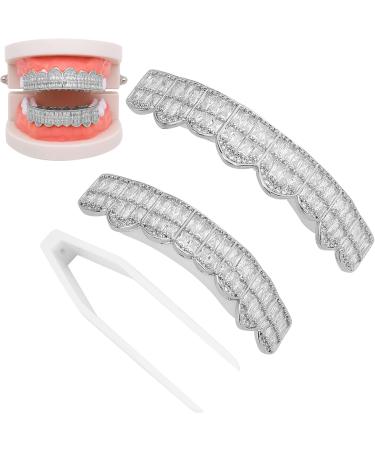 Dentures Gold Plated Brass Hip Hop Denture Set Tooth Decorative Bracket for Festivals(silver) - Buy Online on SooperMarket.com