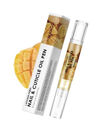 Lagunamoon Cuticle Oil Pen for Nail Care 5ml Nail Oil Pen with Natural Ingredients to Moisturize and Nourish Dry Nails and Cuticles Cuticle Oil to Prevent Nail Cracking and Hangnails Mango