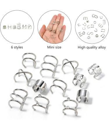 Niuhong 24 Pieces Jewellery Dreadlocks Braids Hair Clips Braiding Hair Cuffs Hair Rings Viking Braids Loc Hair Accessories Hair Clips Braids Accessories Women and Girls (Silver) - Buy Online on SooperMarket.com