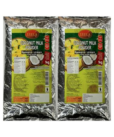 Leela Coconut Milk Powder Made With Real Coconuts No Artificial Colours And Flavours Thick And Creamy Rich In Coconut Milk 1Kg Pack Of 2 Coconut Milk Powder 1KG Pack Of 2