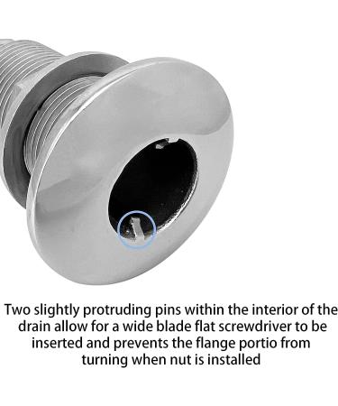iSure Marine Stainless Steel 1 Barbed Straight Thru-Hull Drain Connector with Nut - Boat Plumbing Fittings for Boats, Yachts, Marine - Buy Online on SooperMarket.com