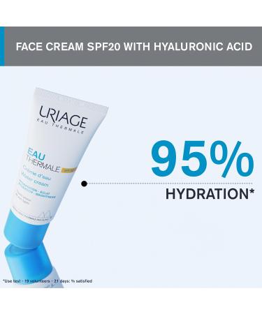Uriage Daily Face Cream with Hyaluronic Acid & SPF20 40ml - Boosts Hydration & Moisturizes Skin - Refreshing Texture With Thermal Water - Non-Comedogenic - All Skin Types - Buy Online on SooperMarket.com