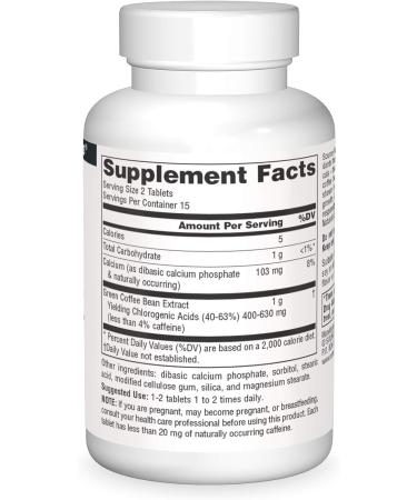 Source Naturals Green Coffee Extract 30 Tablets - Natural Weight Management Support - Buy Online on SooperMarket.com