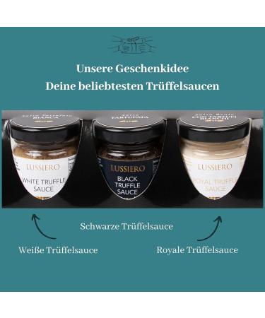 Lussiero Truffle Gift Set - Premium White Bianchetto Black Summer & Royale White Truffle Sauces - 90g | Gourmet International Shipping - Buy Online on SooperMarket.com