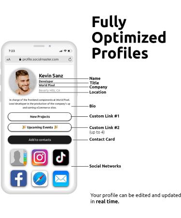Social Master NFC Business Card - Instant Contact and Social Media Sharing - Gray - iOS and Android Compatible - Buy Online on SooperMarket.com