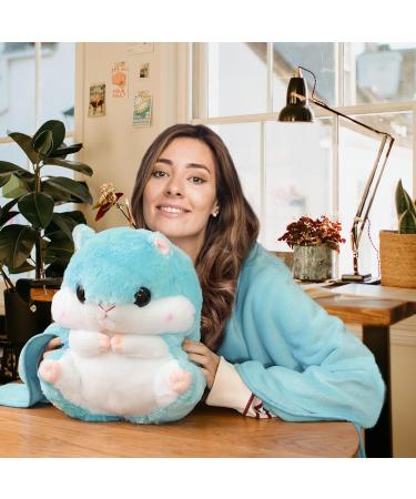 Muziri Kinokoo Hamster Plush Pillow Blanket - Soft Nap Blanket & Toy Blanket in Blue - Buy Online on SooperMarket.com
