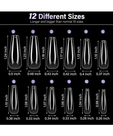Canvalite 504 Piece Artificial Nail Set - 12 Sizes of Gel & Acrylic Tips with Nail Accessories & File for DIY Geln gel - Buy Online on SooperMarket.com