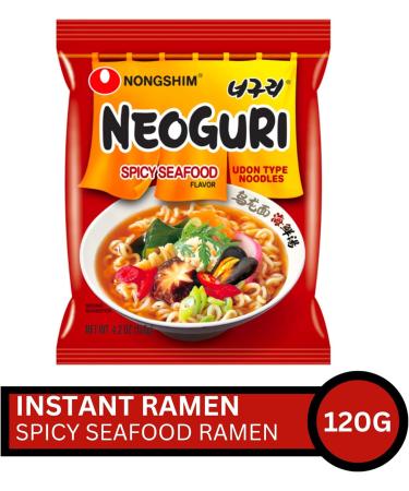 Nongshim Neoguri Seafood and Spicy Flavour 120g (Pack of 10) - Instant Korean Ramen Noodle - Buy Online on SooperMarket.com