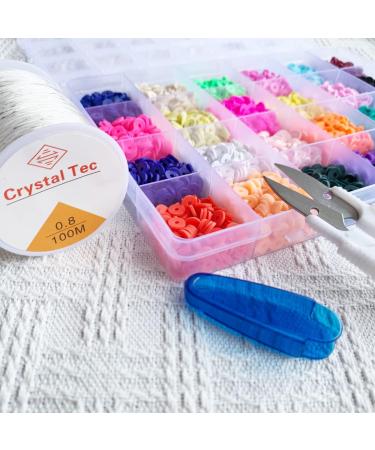 QBJAYTY 0.8mm Clear Elastic Bracelet String for Clay Beads - 100M Stretchy Cord for Jewelry Making - White - Buy Online on SooperMarket.com
