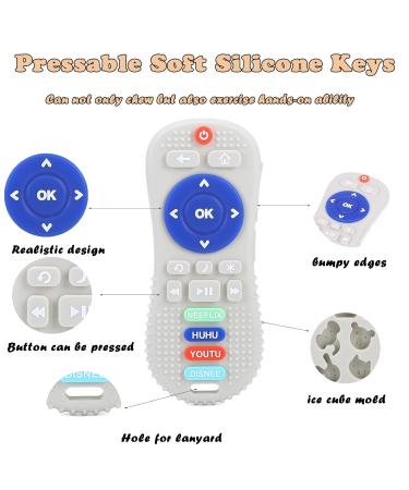 2-Pack Silicone Baby Teething Toys | Pressable Remote Control Shape | Boys Girls Chew Toys | Relief for 3+ Months - Buy Online on SooperMarket.com