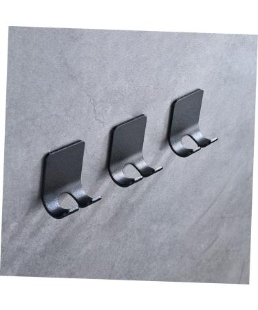Osaladi 12-Pc Razor-Free Bathroom Hooks | Decorative Wall Hook for Cabinets | Child-Safe Aluminum | Black | Efficient Space-Saving Solution - Buy Online on SooperMarket.com