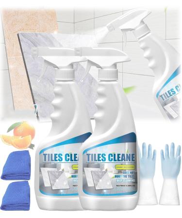 Tile Grout Cleaner Sprayer Powerful Grout Cleaner for Tile Floors Tile Grout Cleaner and Whitener Ceramic Tile Marble Cleaning Liquid Multipurpose Kitchen Bathroom Cleaner (2PCS)