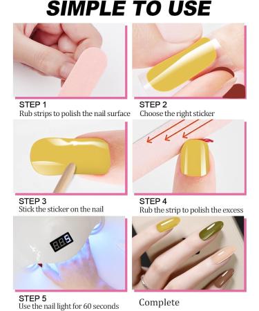 Kalolary 20PCS Nail Adhesive Wrap Nail Gel Polish Strips Full Wraps Nail Polish Stickers Cured Gel Nail Strips Self-Adhesive Gel Nail Wrap Stickers Decals(UV/LED Lamp Required) (Colorful 3) - Buy Online on SooperMarket.com