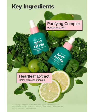 I Dew Care Juicy Kitten Face Serum - Purifying Power-Green Korean Skincare 1.01 Fl Oz - Buy Online on SooperMarket.com