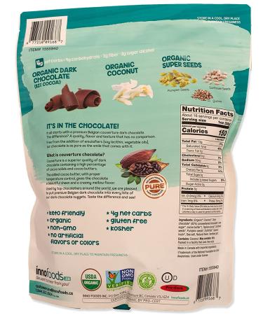 Innofoods Dark Chocolate Keto Nuggets- Coconut Seeds Pumpkin Seeds  Quinoa  & Sunflower Seeds - Buy Online on SooperMarket.com