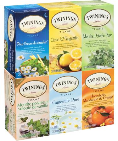 Twinings Herbal Tea Variety Pack Individually Wrapped Tea Bags | Naturally Caffeine-Free | 20 Count (Pack of 12) Two 20 Count Boxes of Each Calming Herbal Tea Flavor | Enjoy Hot or Iced Herbal Tea Variety Pack 20 Count (Pack of 12) - Buy Online on SooperMarket.com