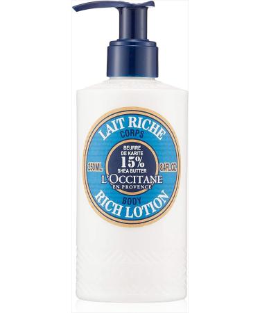 L'Occitane Moisturizing 15% Shea Butter Body Rich Lotion | Nourish and comfort | Protects skin from dryness | 8.4 Fl Oz 8.4 Fl Oz (Pack of 1)