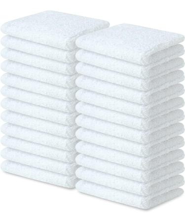 Zuperia 100% Cotton Luxury Wash Cloths 24 Pack - Soft & Absorbent Face Towels for Spa Gym Hotel, 12x12 Inches, White - Pack of 24 - Buy Online on SooperMarket.com