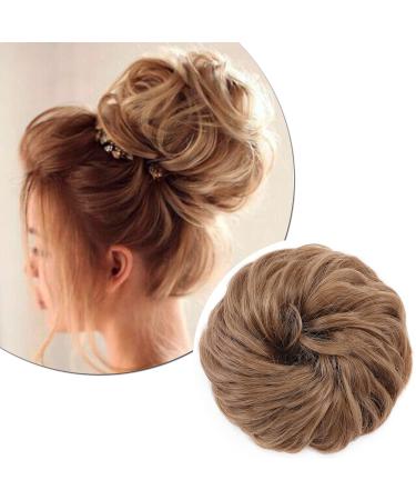 Thick Synthetic Hair Bun Extensions Hairpiece Messy Hair Scrunchies for Women Updo ponytail Extensions - Coffee Brown Hairpiece 45g 45 g Sandy Brown