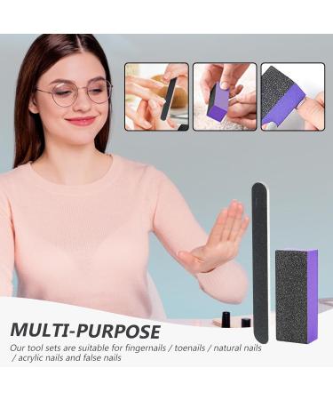 Buy SKYPIA 4 Pack Black Nail File 100/180 Grit & Purple 3 Sided Buffer Block Set - Best Nail Care Tools for Professional Finishing | International Shipping Available - Buy Online on SooperMarket.com